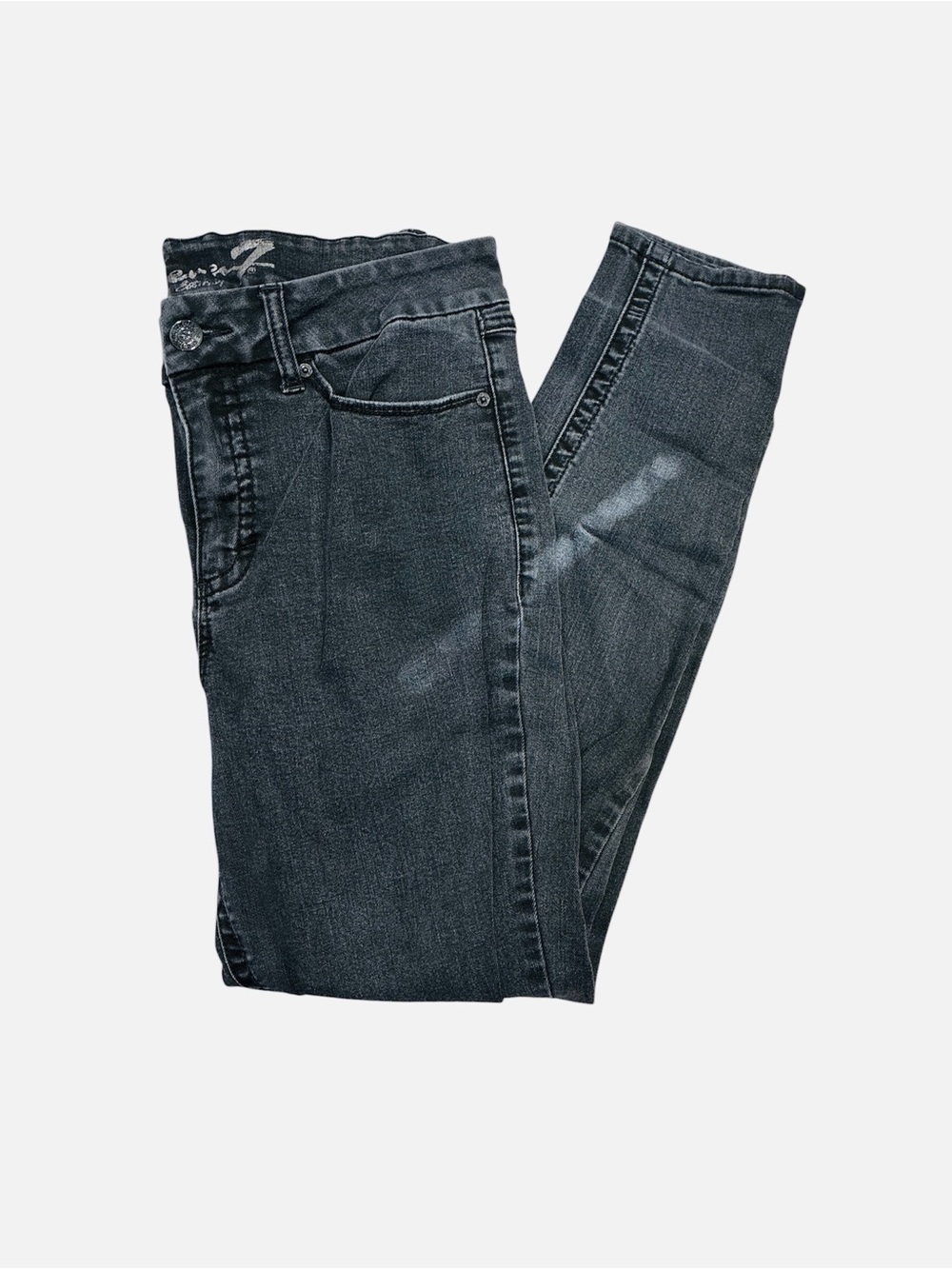 Seven7 Women's Skinny Jeans in Dark Gray Wash